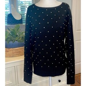 Lilly Pulitzer Laveta Sweater Onyx Ritzy Rhinestones, Size Small